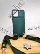 IPhone 12 case green +necklace