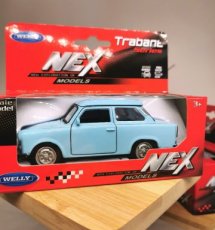 Trabant Auto mini blauw  welly